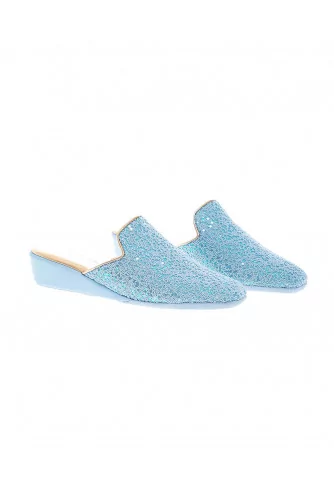 Pearled tissue indoor mules closed-toes 30