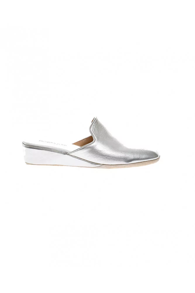 Metallic leather indoor mules with closed toe 30