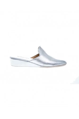 Metallic leather indoor mules with closed toe 30