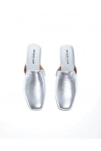 Metallic leather indoor mules with closed toe 30