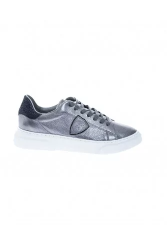 Achat Temple Grained leather sneakers buttress in glitter - Jacques-loup