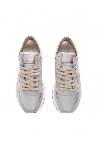 "Tropez X LD" Baskets en cuir contrefort beige métallisé