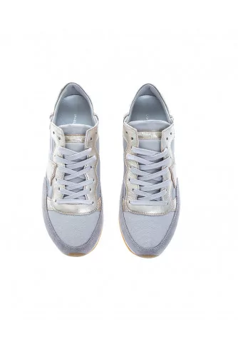 "Tropez LD" Leather sneakers with light gold finish