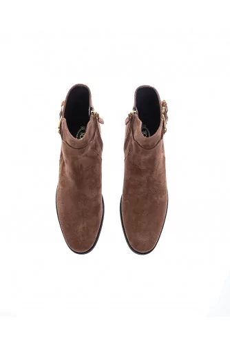 "Tronchetto Frangia" Boots zipées en cuir naturel