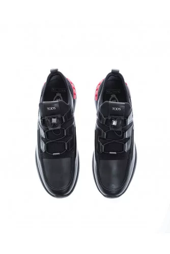 "No Code" Leather sneakers with adjustable elastic