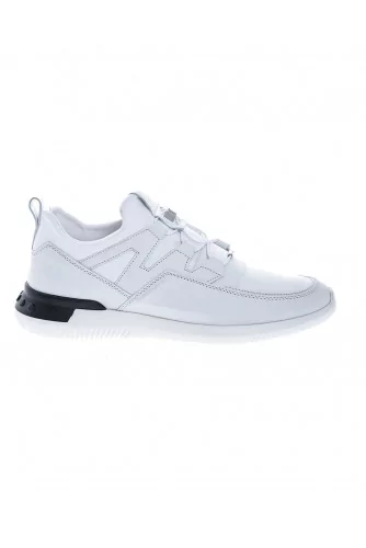 "No Code" Leather sneakers with adjustable elastic