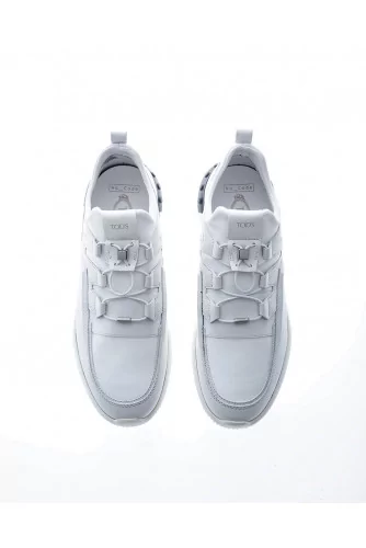 "No Code" Leather sneakers with adjustable elastic