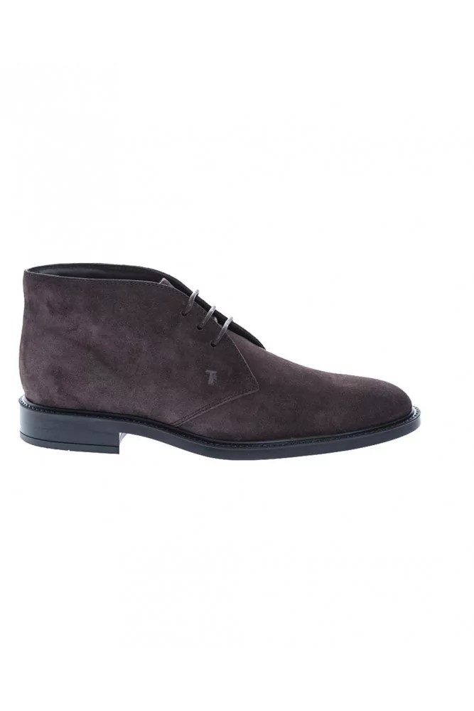 "Polako" High suede derbys 3-holes lacing