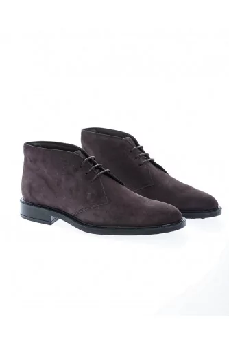 "Polako" High suede derbys 3-holes lacing