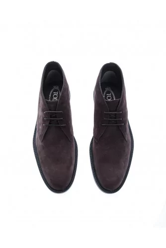 "Polako" High suede derbys 3-holes lacing