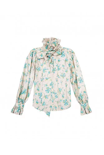 Ivory blouse with blue flower print Marc Jacobs for women