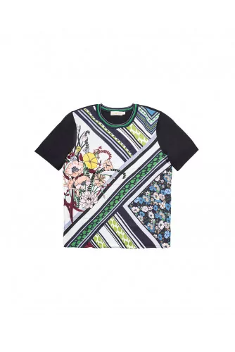 Silk and merino T-shirt with fantasy print