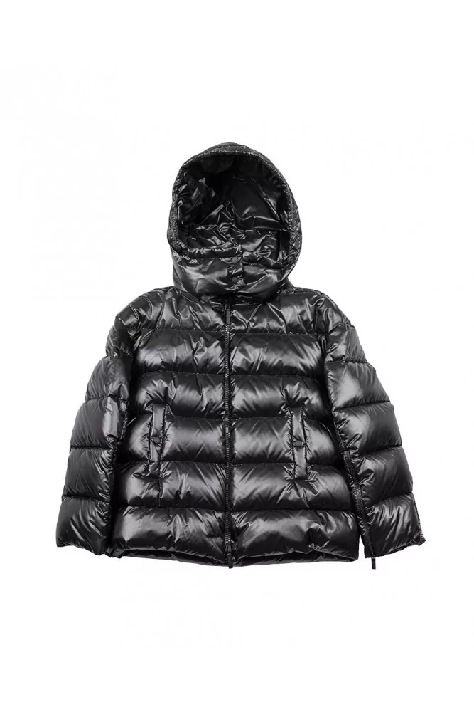 Hogan Grey oversized fluffy jacket 100 goose down with removable hood for women