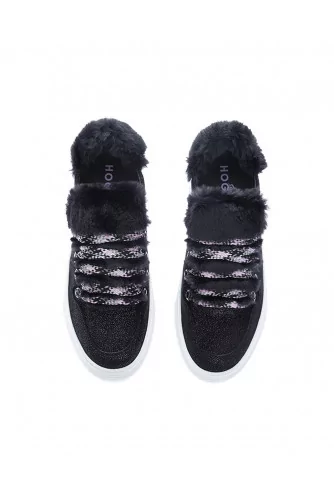 "H365" Suede low-top sneakers with fake fur