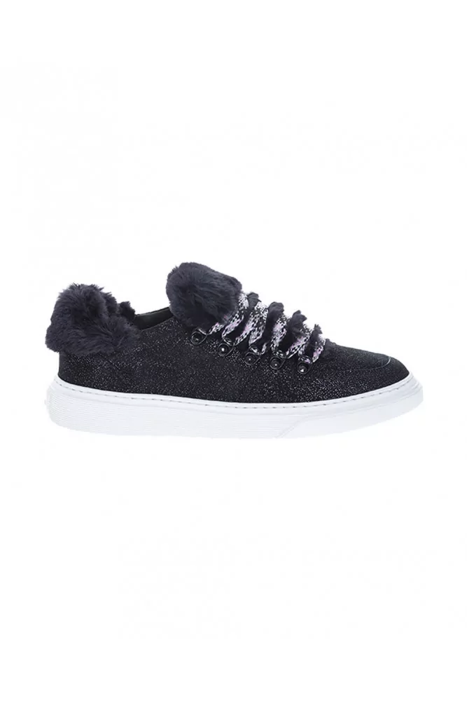 "H365" Suede low-top sneakers with fake fur