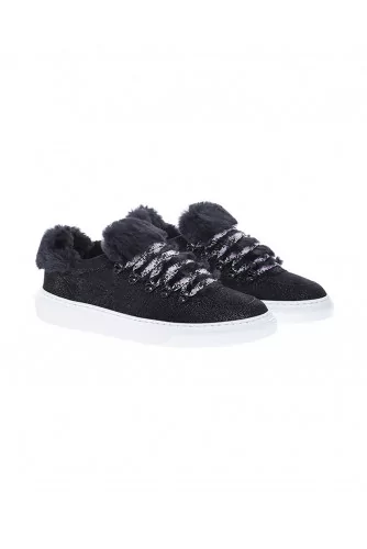 "H365" Suede low-top sneakers with fake fur