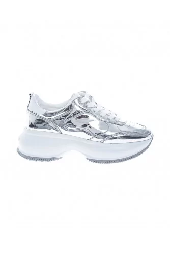 "Maxi I Active" Leather low-top sneakers with mirror effect