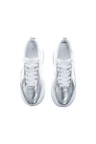 "Maxi I Active" Leather low-top sneakers with mirror effect