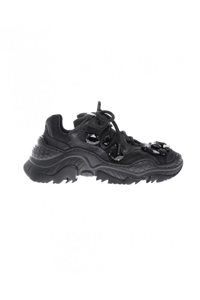 Billy Sneakers en cuir avec strass 34 1/2 noir
