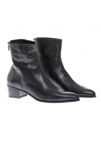 Achat Leather boots with pointed toe and stitched cuttings 30 - Jacques-loup