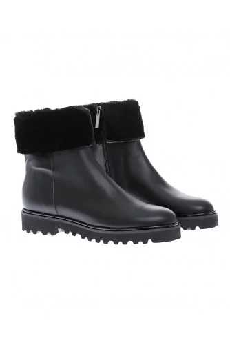Achat Leather boots with sheepskin setback - Jacques-loup