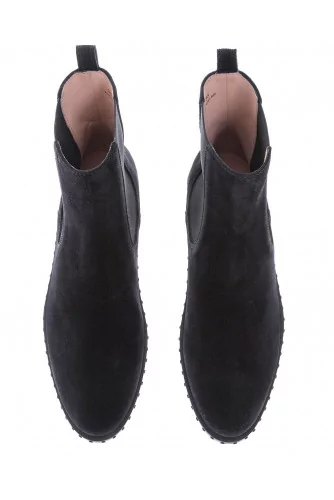 Beattle - Split leather boots with rubber pebble
