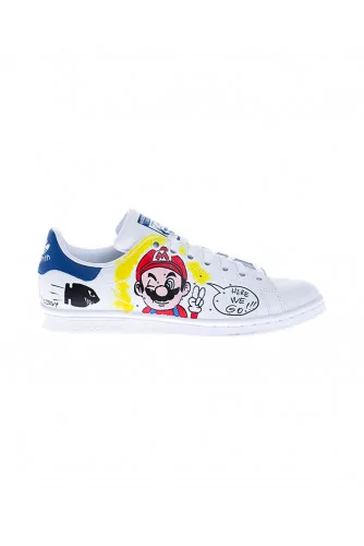 Mario Bros - Customized Stan Smith sneakers with blue buttresss