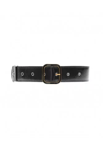 Large belt with two buckles enamel and metal