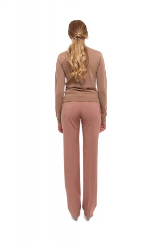 Straight wool trousers with pleats