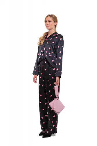 Achat Silk shirt and trousers with pink hearts - Jacques-loup