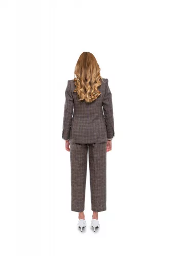 Wool suit with Prince de Galles print