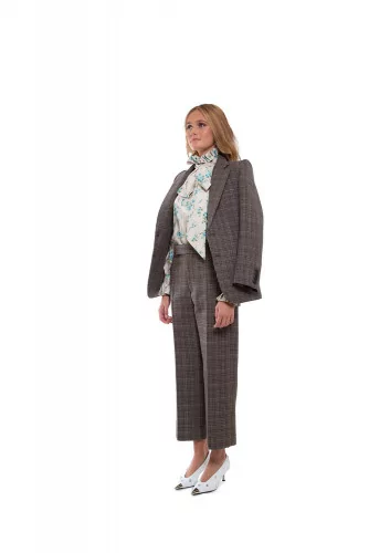 Wool suit with Prince de Galles print