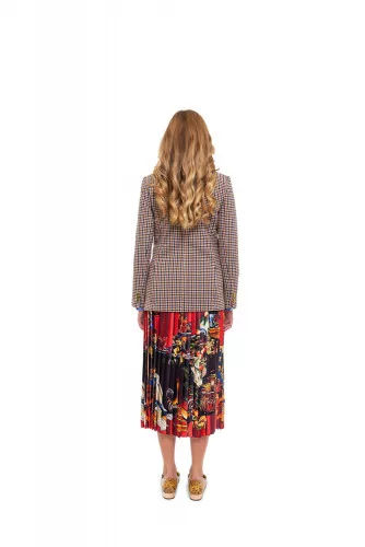 Wrap-around pleated skirt with "Caravagio" print