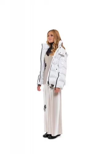 Oversized fluffy jacket 100% goose down with removable hood