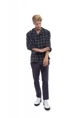 Brushed cotton overshirt tartan design