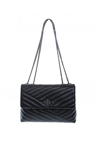 "Keira" Leather quilted bag steel metal chain