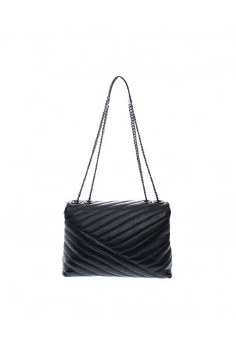 "Keira" Leather quilted bag steel metal chain