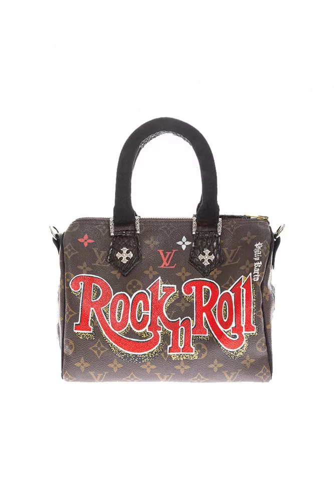 Sac Philip Karto 25 cm peint "Rock Ovale" bandoulière en python