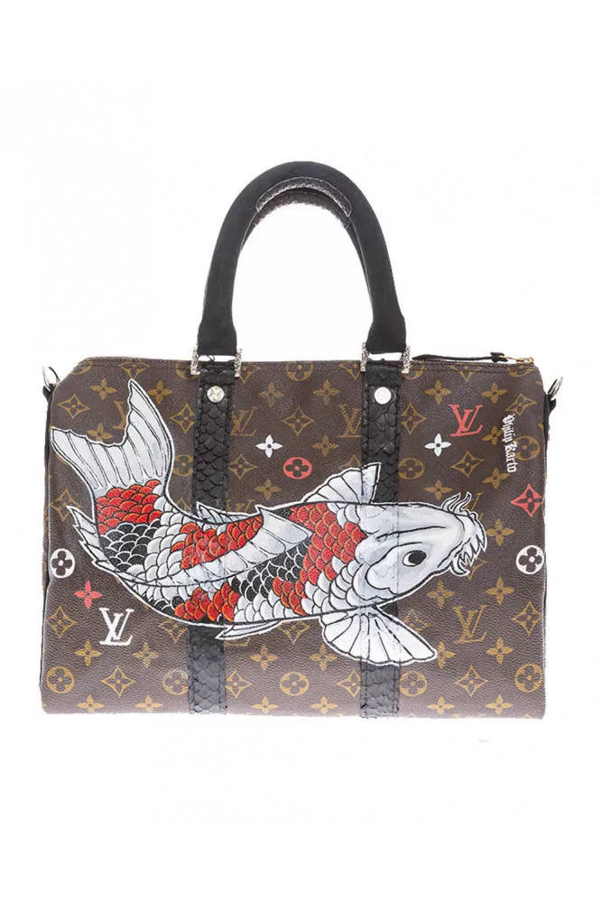 LV Speedy Teddy of Philip Karto - Louis Vuitton customized bag with python  and silver details 35 cm for women