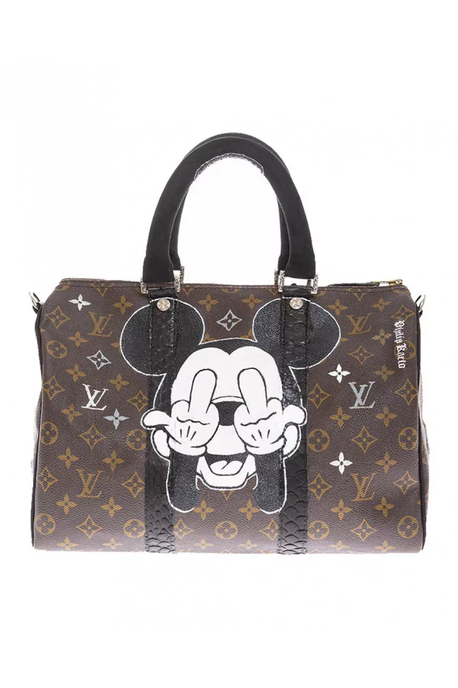 LV Speedy La Rose of Philip Karto - Louis Vuitton customized bag with  python and silver details 35 cm for women