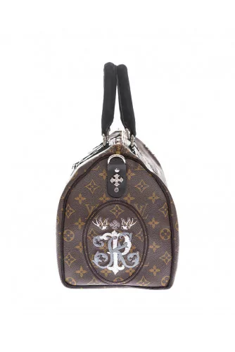 Mickey Fck - Customized bag with python and silver details 35 cm