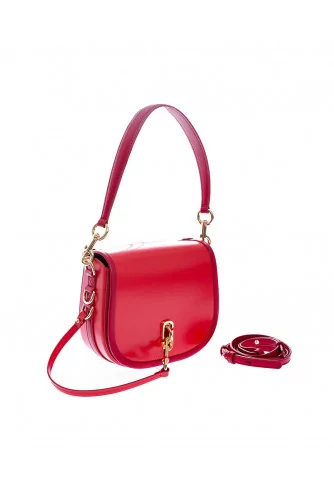 "The Saddle" Leather bag round shape large flap