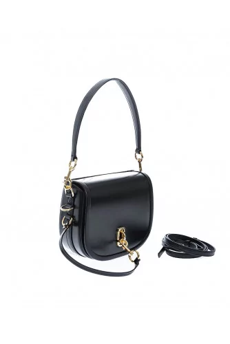 "The Saddle" Leather bag round shape large flap