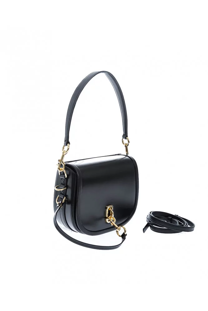 "The Saddle" Leather bag round shape large flap