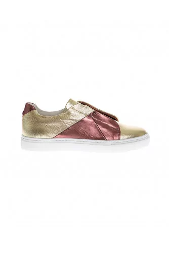 Sneaker derby Mai Mai platine-rose, semelle blanche pour femme