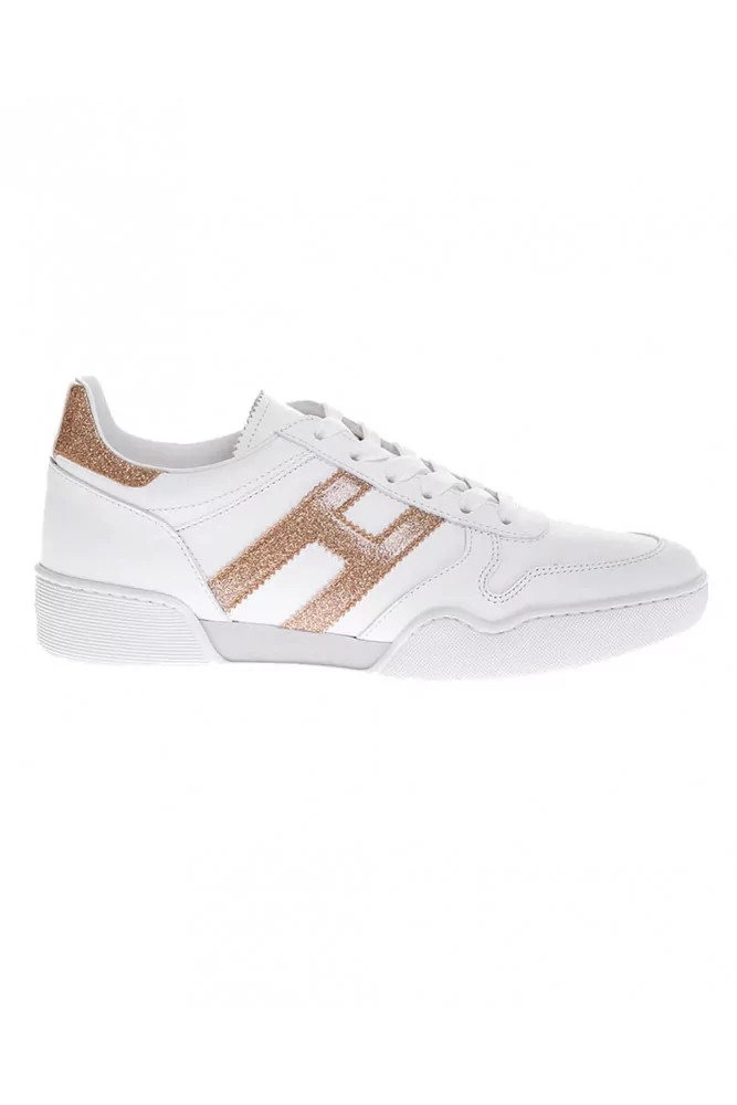 Hogan - Retro Volley - Baskets en cuir décorées de paillettes 35 1/2 blanc