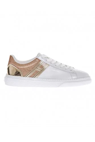 "Cassetta" Leather sneakers with silver glitter