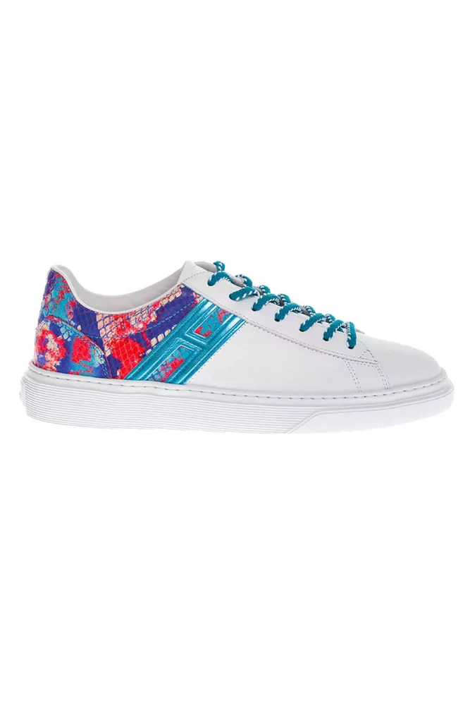"Cassetta" "Leather sneakers with multicolored python print