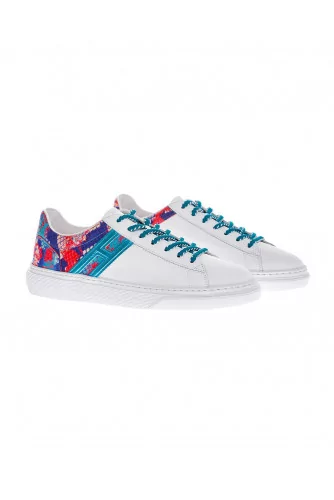 "Cassetta" "Leather sneakers with multicolored python print