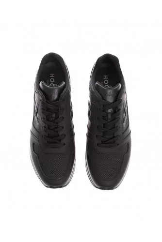 "H321" Plain rubber and leather sneakers